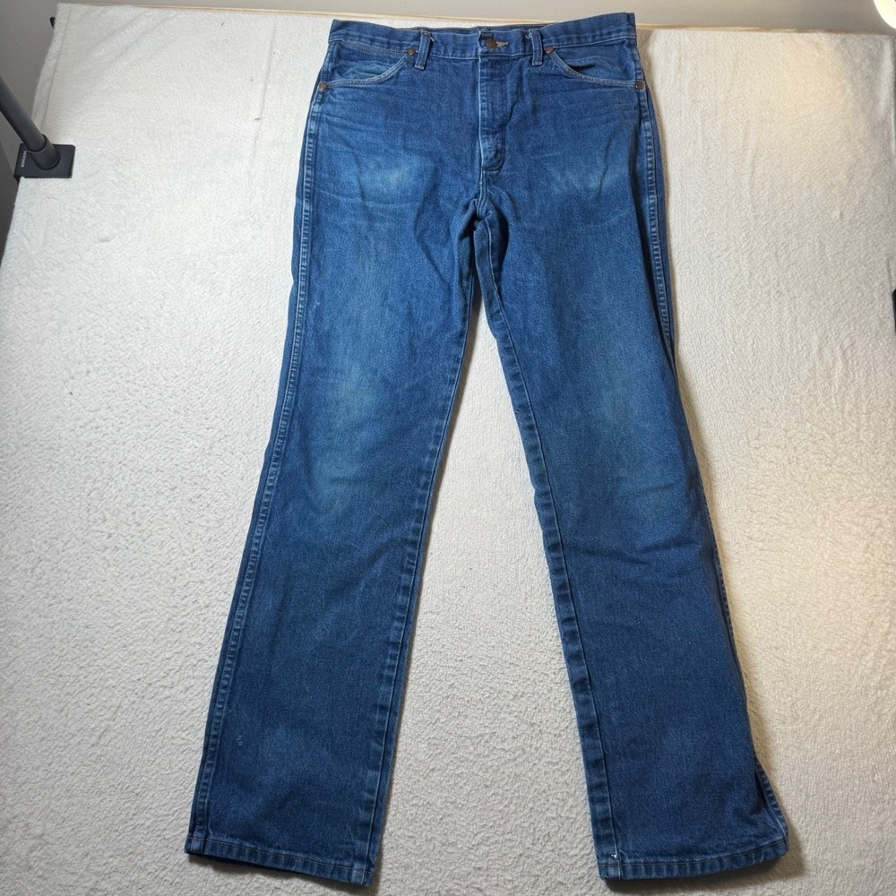 Wrangler Straight Leg Jeans Mens 34x34 Blue Good Vintage 936PWD Denim Pants - Picture 1 of 12